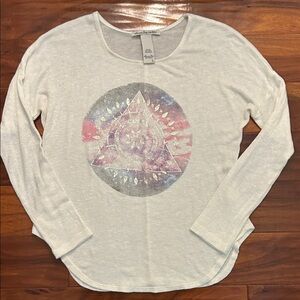 American Rag Cream Graphic Long Sleeve Sweater